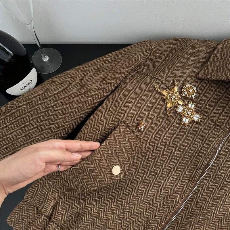 Two Piece Brown Suit